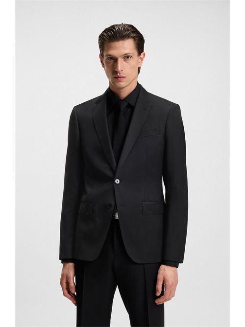 Giacca slim fit in serge di lana vergine